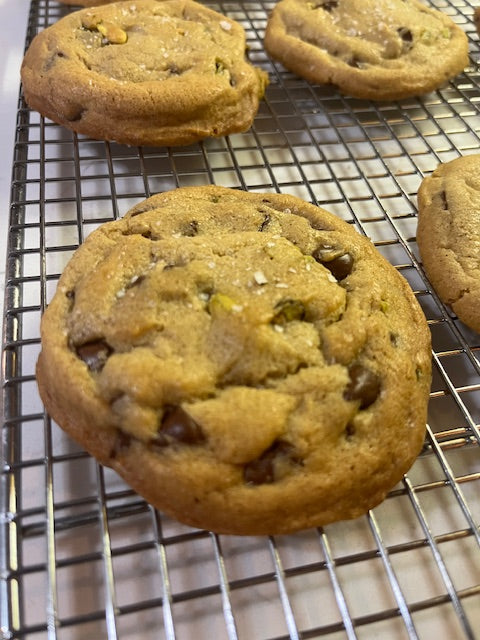 Pistachio Brown Butter Chocolate Chip Cookies